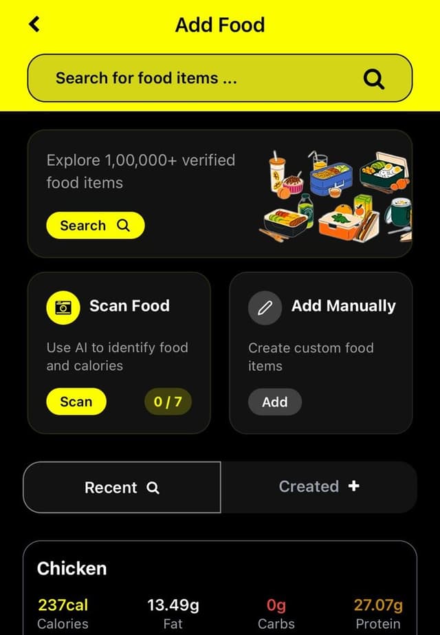 AI Food Scanner Interface