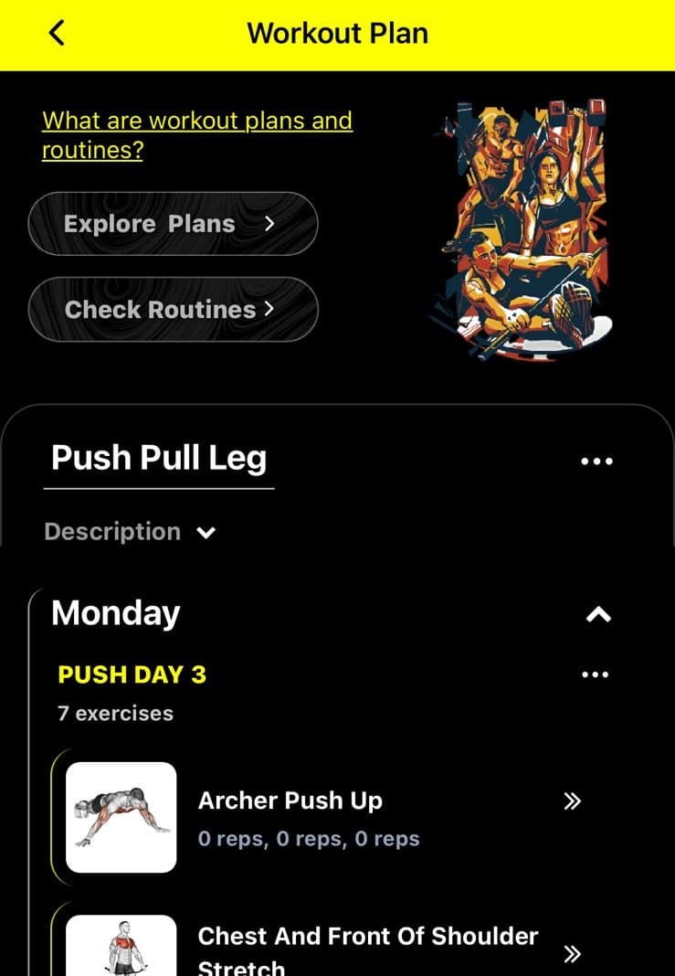 Workout Plan Creation Interface