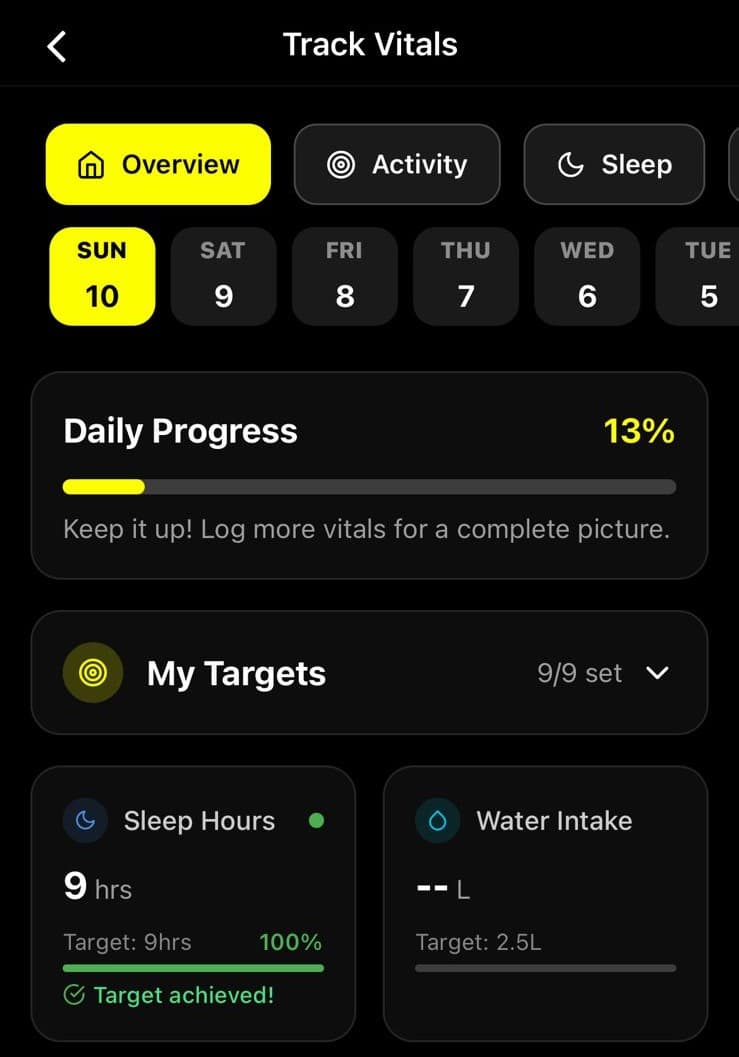 Sleep Monitoring Interface