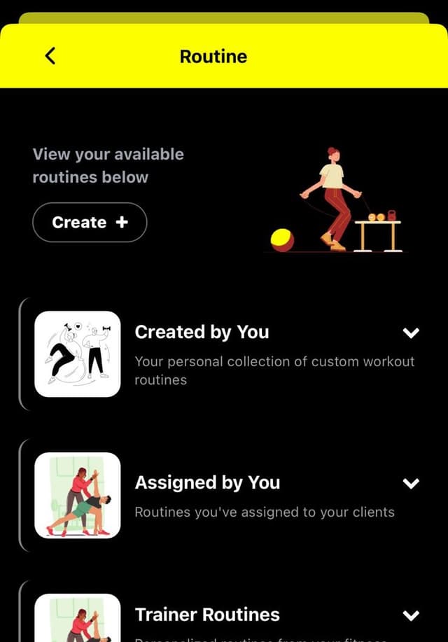 Routine Creation Interface