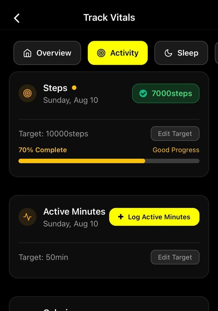 Activity Tracking Interface