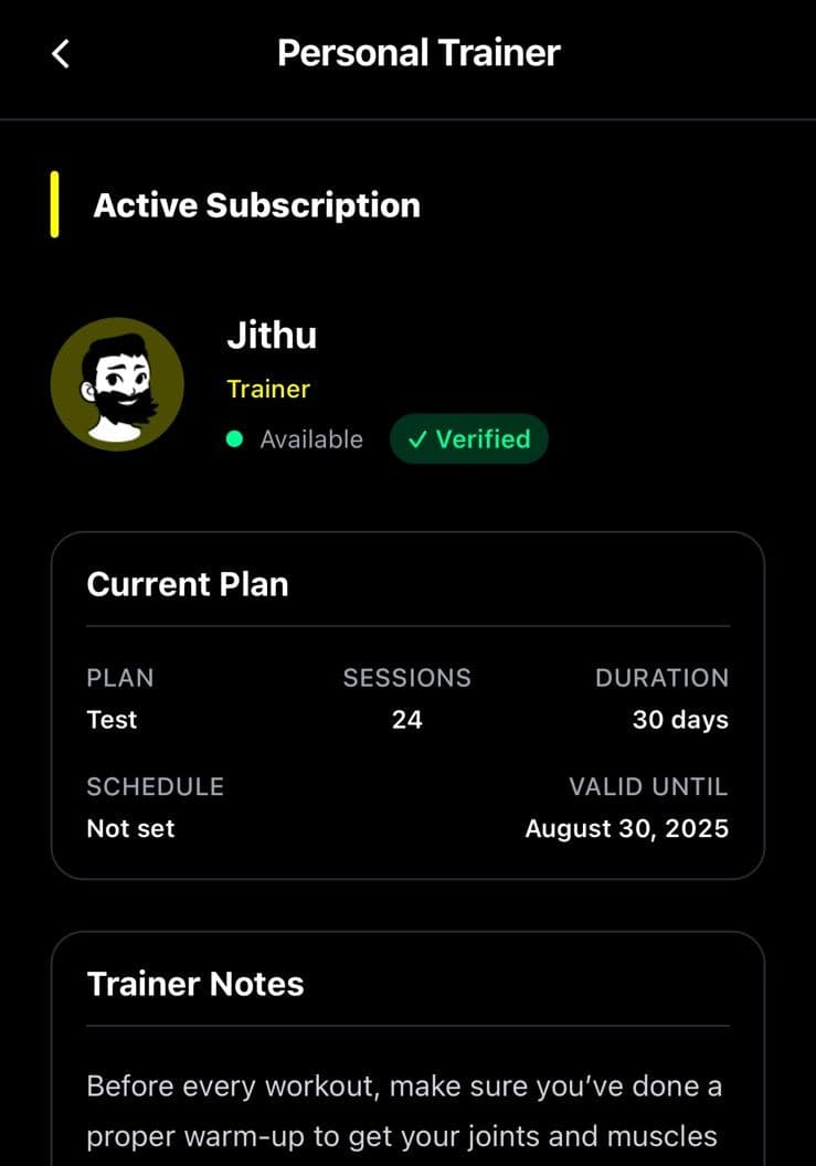 Online Coach Interface